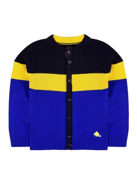 Cherry Crumble Kids Black & Blue Colourblocked Cardigan Sweater