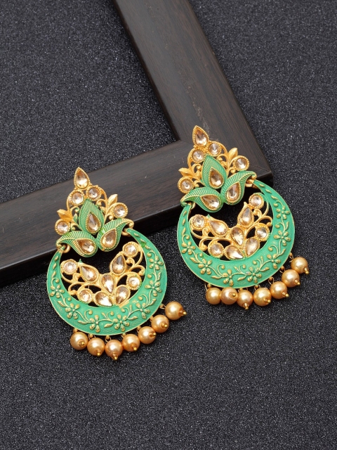 Ibtida Gold-Plated & Green Classic Chandbalis
