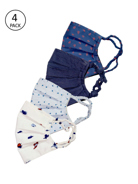 Bellofox Women Pack Of 4 3-Ply Reusable Cloth Masks, Blue
Bellofox Women Pack Of 4 3-Ply Reusable Cloth Masks, Blue