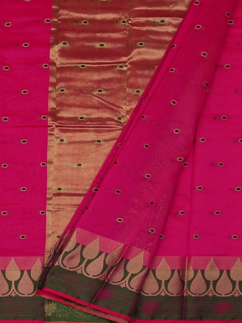 Pothys Pink Embroidered Cotton Blend Saree