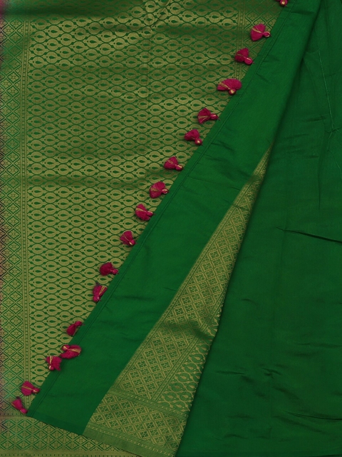 Pothys Pink & Green Art Silk Printed Saree