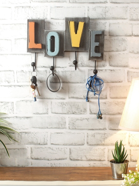 Aapno Rajasthan Love Lettering Hooks crafted in alloy metal with rustic finish, Multi