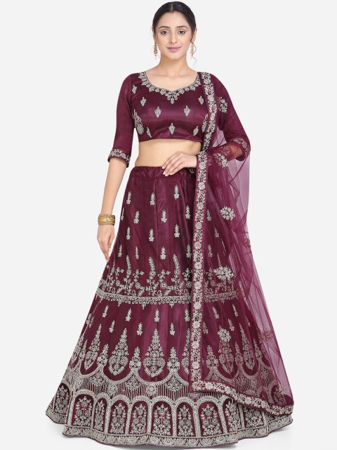 Mitera Burgundy & Silver-Coloured Embroidered Semi-Stitched Lehenga & Unstitched Blouse With Dupatta
Mitera Burgundy & Silver-Coloured Embroidered Semi-Stitched Lehenga & Unstitched Blouse With Dupatta
