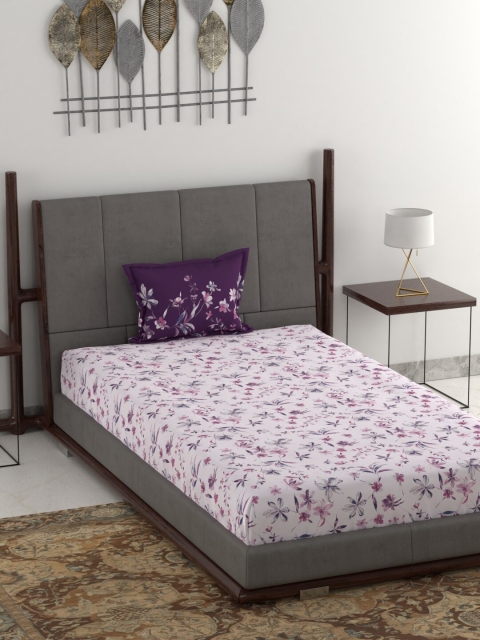 Trident Purple & White Floral 144 TC Cotton 1 Single Bedsheet with 1 Pillow Covers
Trident Purple & White Floral 144 TC Cotton 1 Single Bedsheet with 1 Pillow Covers