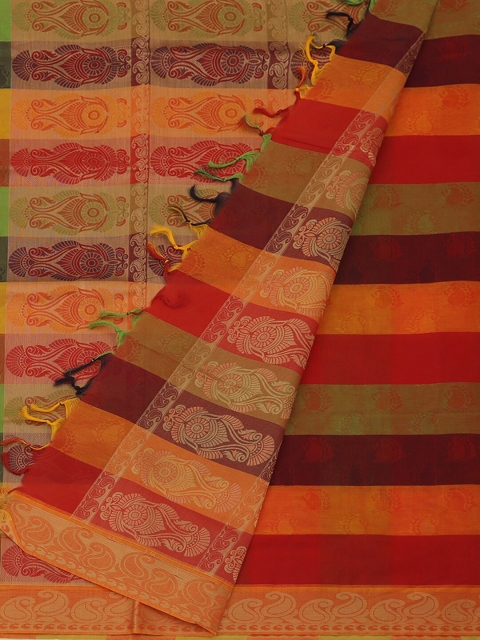 Pothys Multicoloured Woven Design Pure Cotton Saree, Multi