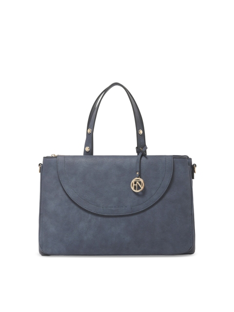 Forever New Women Navy Blue Solid 13 Inch Laptop Bag