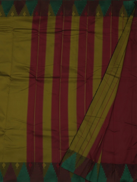 Pothys Green & Purple Art Silk Striped Saree