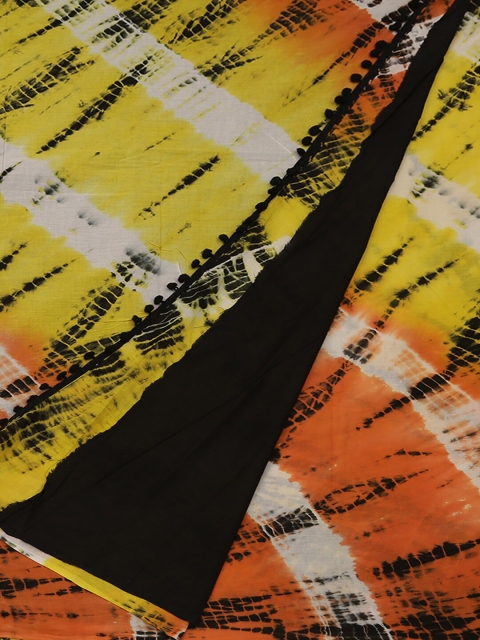 Pothys Orange & Yellow Pure Cotton Dyed Saree