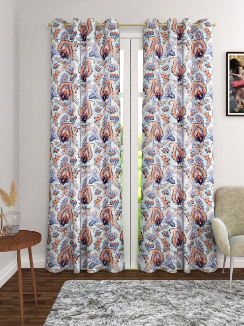Soumya Multicoloured Single Room Darkening Long Door Curtain, Multi