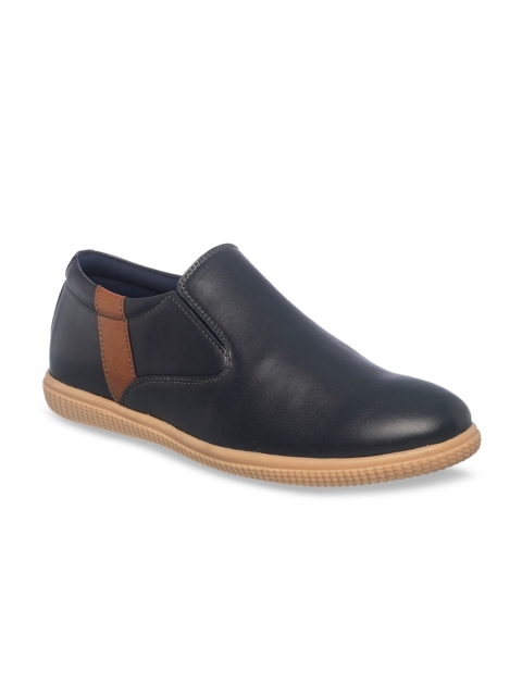 Khadims Men Black Solid Slip-On Sneakers