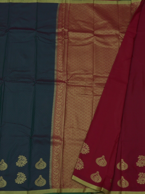 Pothys Green & Maroon Art Silk Woven Design Saree