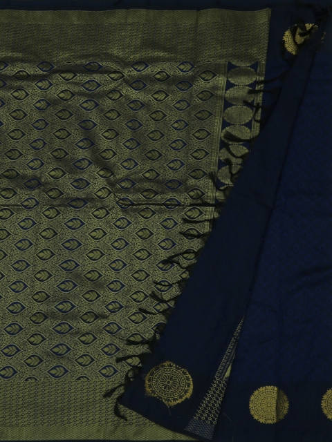 Pothys Navy Blue Printed Art Silk Saree