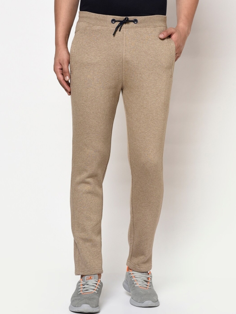 Octave Men Beige Solid Track Pants