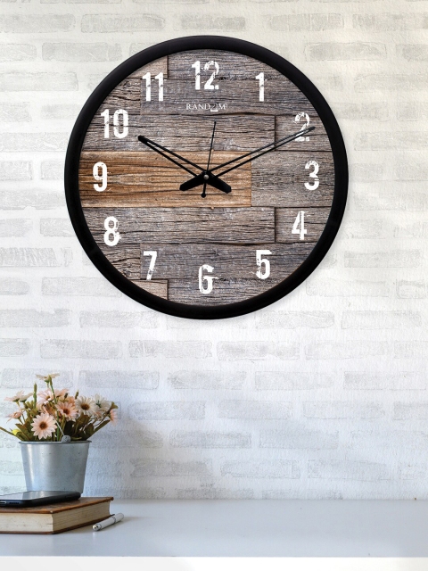 RANDOM Brown Round Printed Analogue Wall Clock (30.48 cm x 30.48 cm)