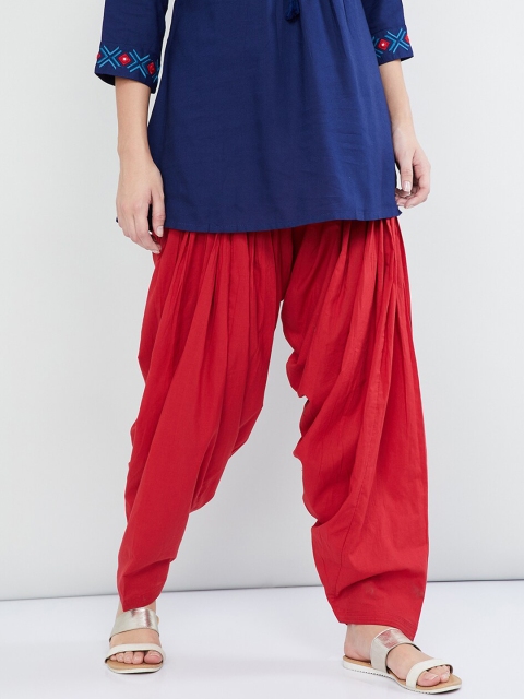 max Women Red Solid Straight-Fit Salwar