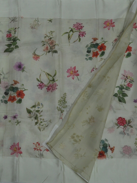 Pothys Green Printed Jute Cotton Saree