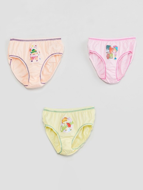 max Girls Pack Of 3 Assorted Basic Briefs W18CIN04MULTI