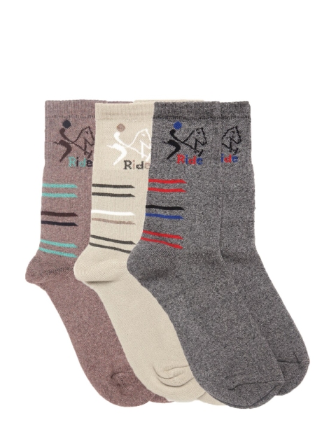 Dollar Men Pack Of 3 Assorted Calf-Length Socks