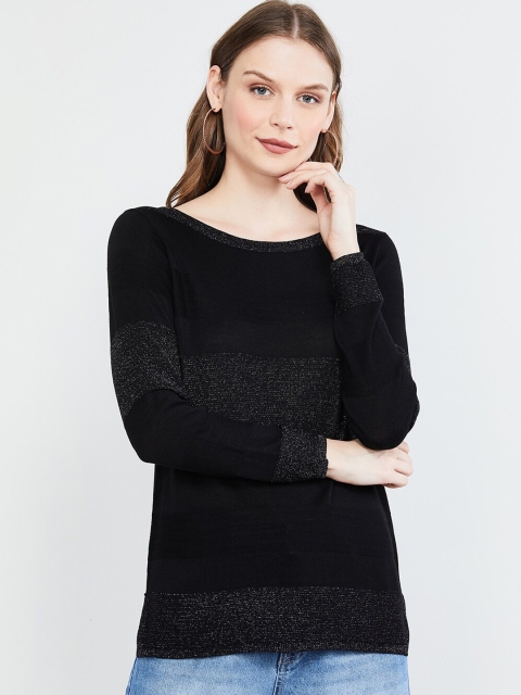 max Women Black Colourblocked Top
