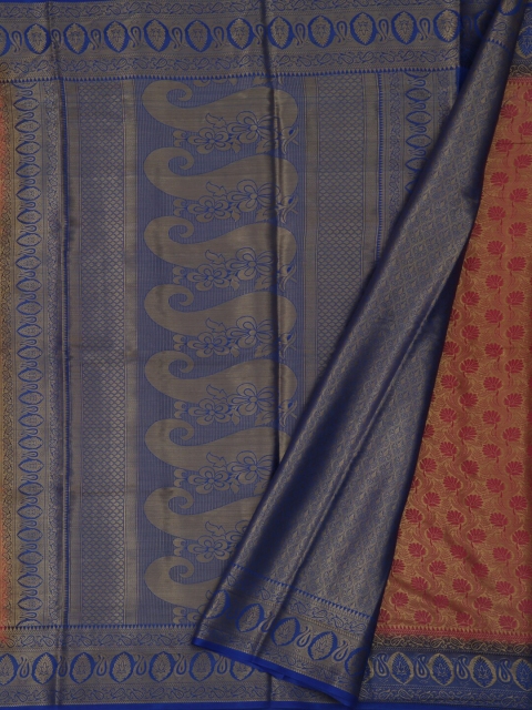 Pothys Pink & Blue Jute Silk Woven Design Saree