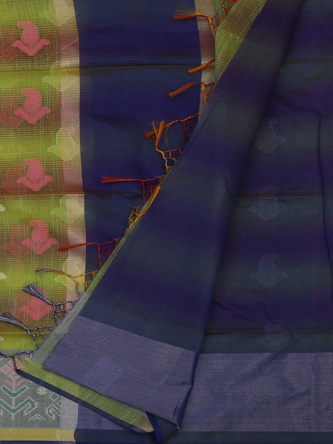 Pothys Multicoloured Woven Design Cotton Blend Saree, Multi