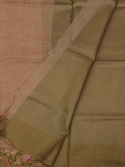Pothys Peach-Coloured Woven Design Art Silk Saree
