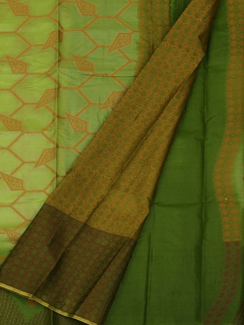 Pothys Green Woven Design Jute Silk Saree