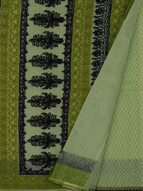 Pothys Green Printed Supernet Saree