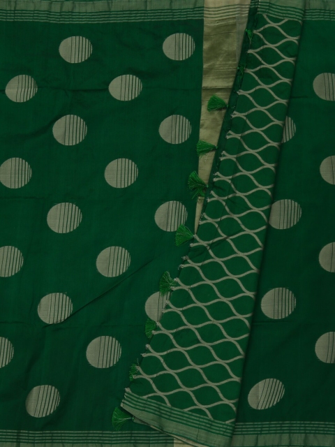 Pothys Green Woven Design Jute Silk Saree