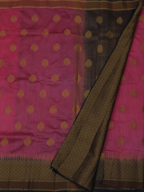 Pothys Pink & Gold-Coloured Jute Silk Woven Design Saree