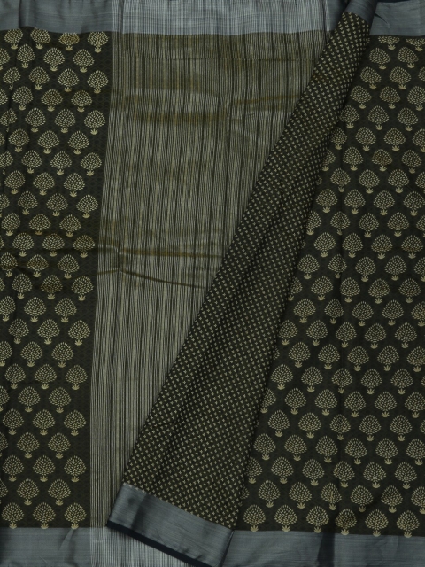 Pothys Green & Beige Jute Silk Printed Saree