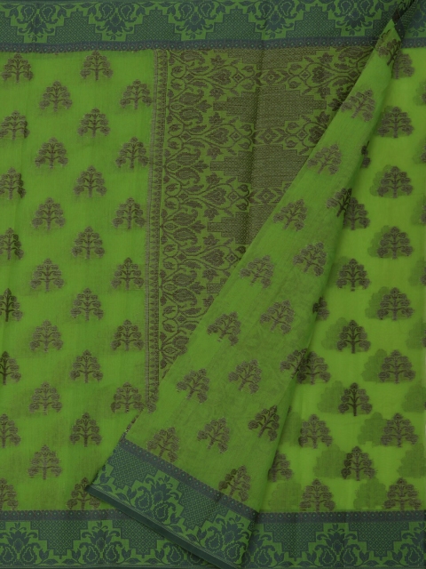 Pothys Green Printed Cotton Blend Saree