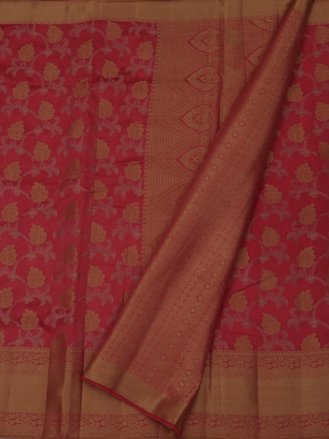 Pothys Pink & Orange Jute Silk Woven Design Saree