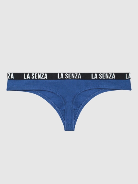 La Senza Women Blue & Black Solid Remix Thongs 11136142-56M4