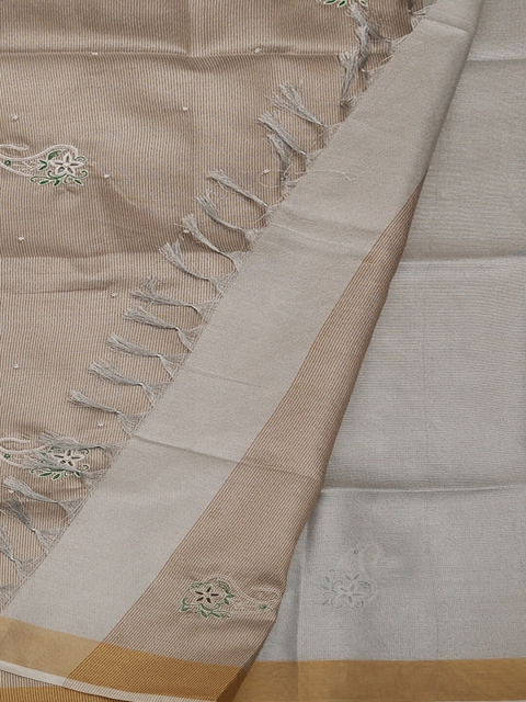 Pothys Grey Woven Design Art Silk Saree