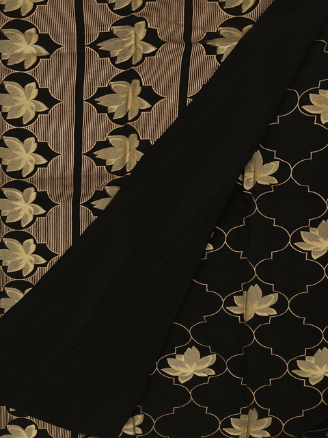 Pothys Black Woven Design Pure Georgette Saree