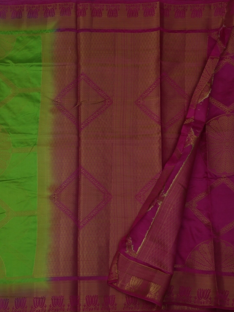 Pothys Green & Pink Jute Silk Woven Design Saree