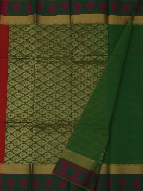 Pothys Orange & Red Silk Cotton Woven Design Saree
