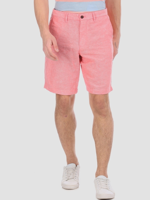 GAP Men Red Solid Mid Rise Chambray Shorts
