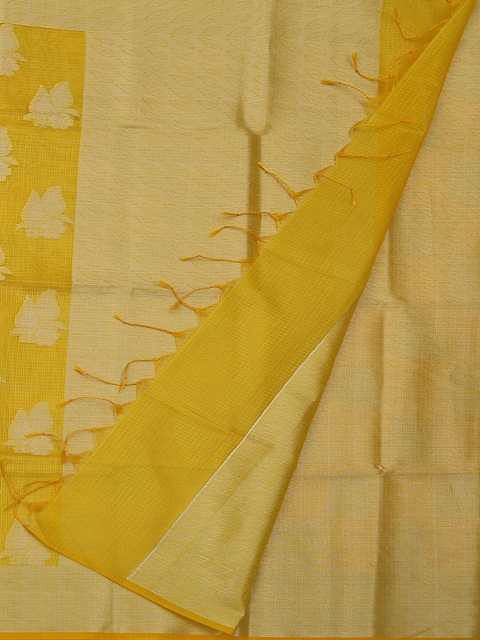 Pothys Yellow Woven Design Supernet Saree