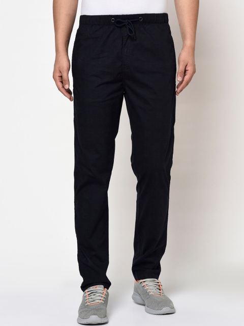 Octave Men Blue Solid Track Pants