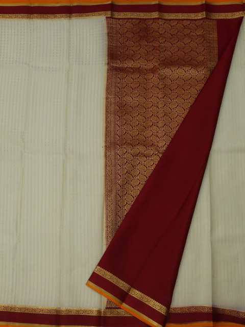 Pothys Cream-Coloured & Red Pure Crepe Striped Mysore Silk Saree
Pothys Cream-Coloured & Red Pure Crepe Striped Mysore Silk Saree
