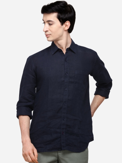 JADE BLUE Men Blue Slim Fit Solid Casual Shirt