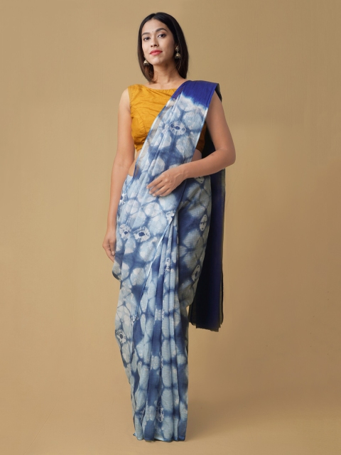 Unnati Silks Blue Pure Cotton Dyed Kota Saree