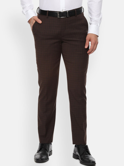 Louis Philippe Men Brown & Black Slim Fit Checked Formal Trousers
Louis Philippe Men Brown & Black Slim Fit Checked Formal Trousers