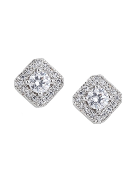 Sia Art Jewellery White Geometric Studs