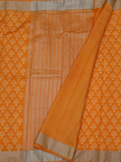 Pothys Orange Woven Design Jute Silk Saree