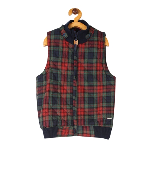 U.S. Polo Assn. Boys Navy Blue Checked Bomber