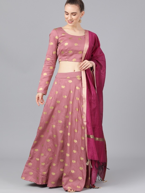 AKS Couture Mauve & Gold-Coloured Foil Printed Ready to Wear Lehenga & Blouse with Dupatta
AKS Couture Mauve & Gold-Coloured Foil Printed Ready to Wear Lehenga & Blouse with Dupatta