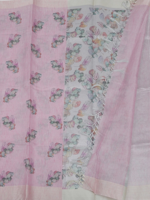 Pothys Pink Striped Tissue Saree